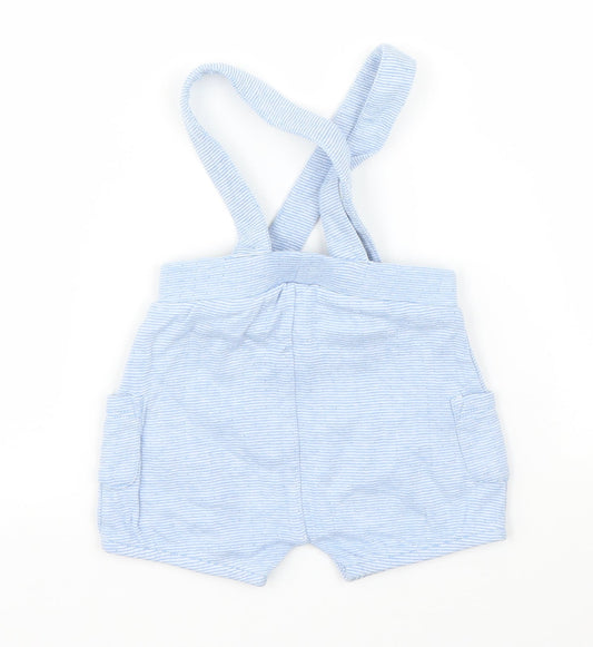 Nutmeg Boys Blue Striped Dungaree One-Piece Size 3-6 Months