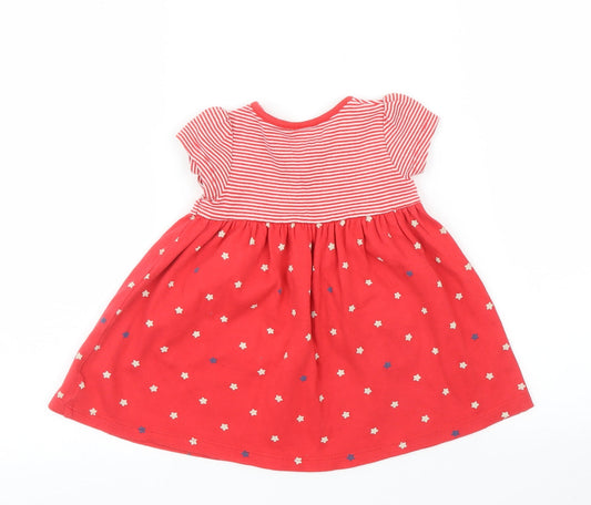 Mini Club Girls Red Striped A-Line Size 3-6 Months
