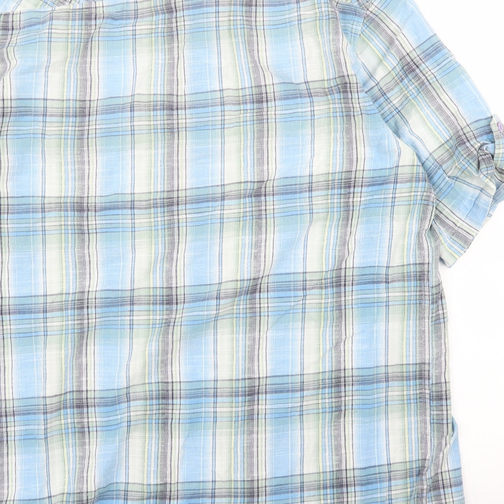 BHS Mens Blue Plaid Button-Up Size M