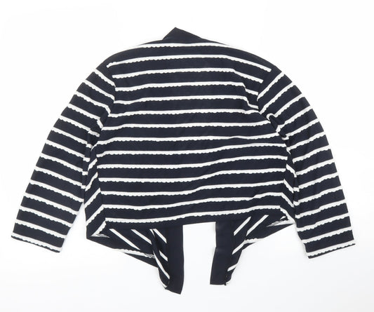 Per Una Womens Blue Striped Wrap Blouse Size 12