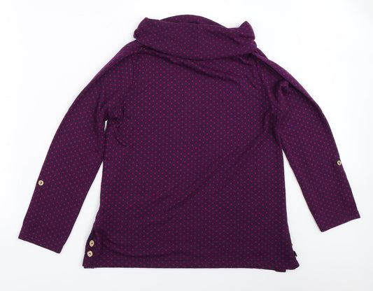 EWM Womens Purple Polka Dot Pullover Jumper Size S