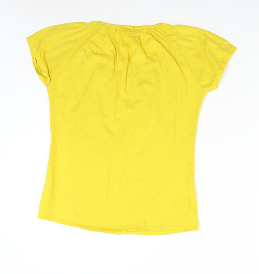 Isle Womens Yellow Basic T-Shirt Size S
