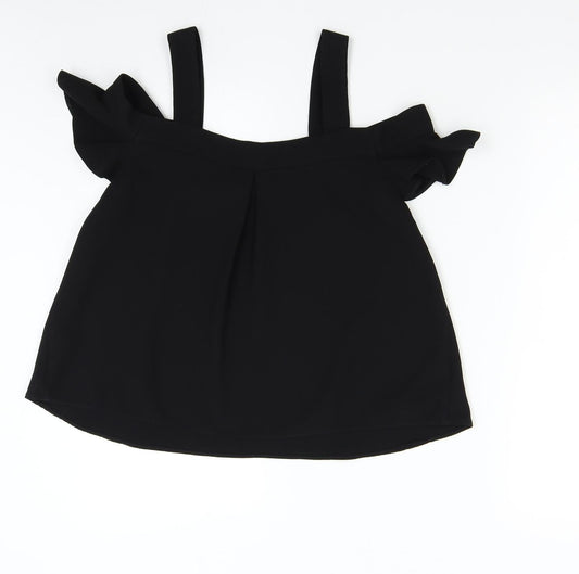 Topshop Womens Black Basic Blouse Size 8