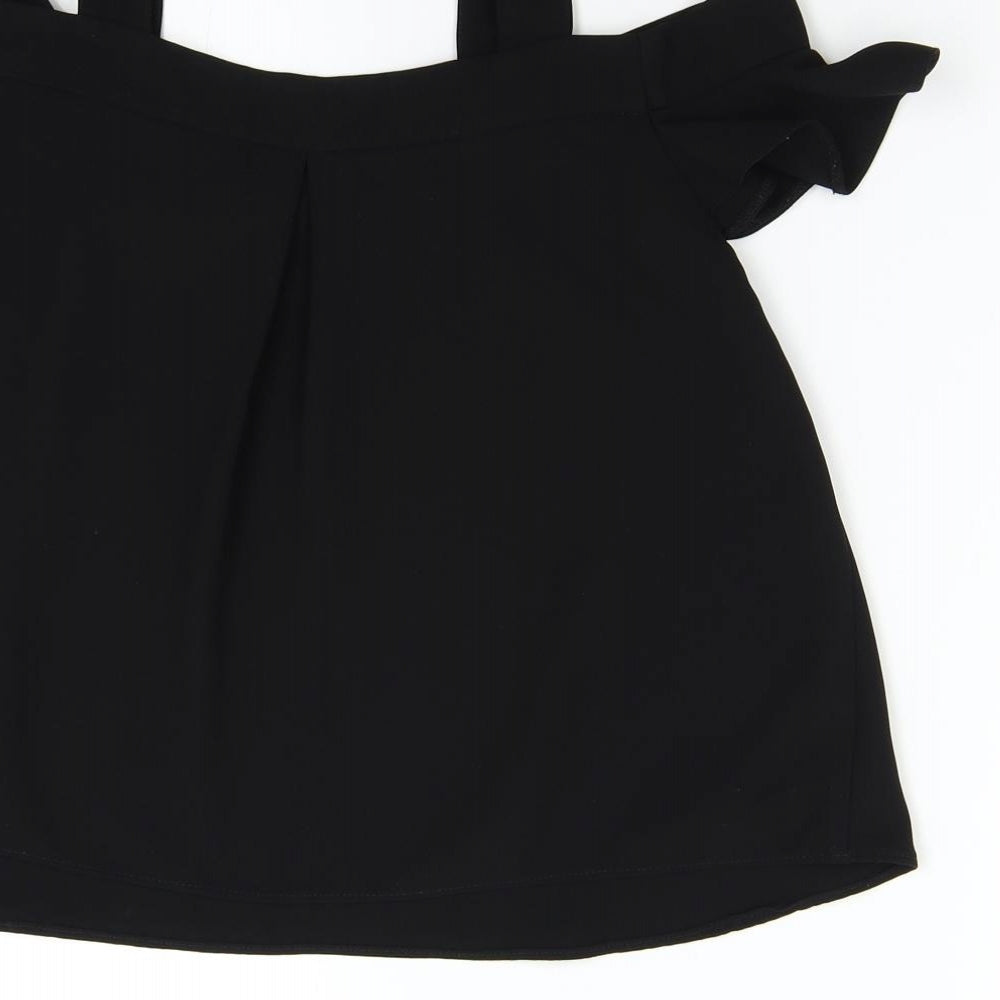 Topshop Womens Black Basic Blouse Size 8