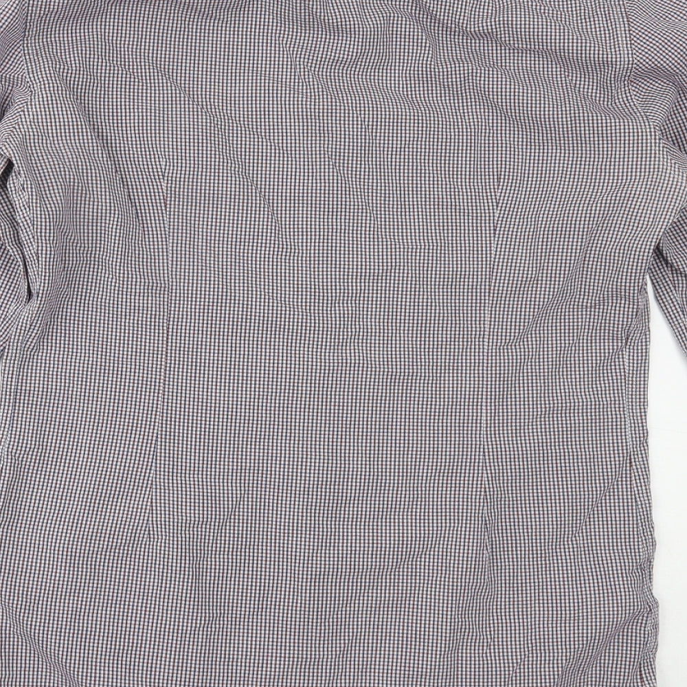 Marks and Spencer Mens Blue Plaid Button-Up Size 14.5
