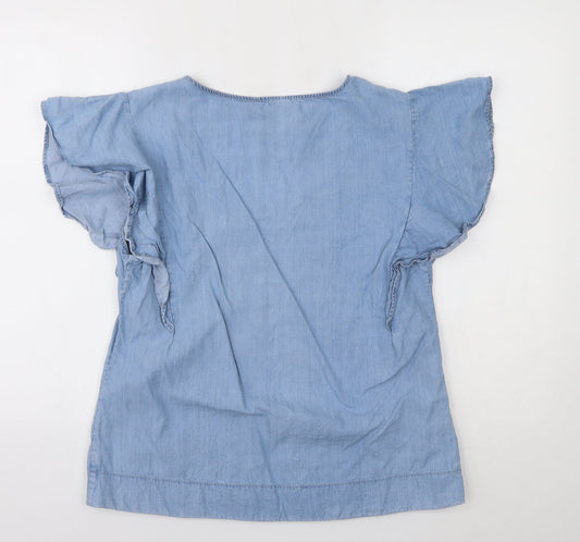 TRW&CO Womens Blue Basic Blouse Size M