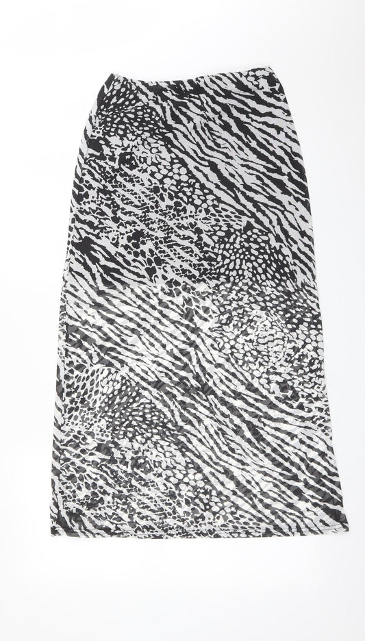 Boohoo Womens Multicoloured Animal Print Straight & Pencil Skirt Size 8