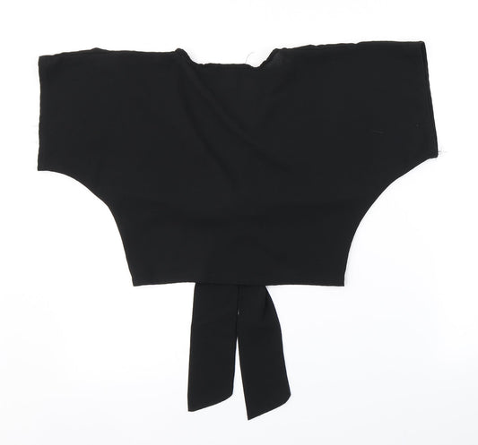 PRETTYLITTLETHING Womens Black Cropped Blouse Size 6