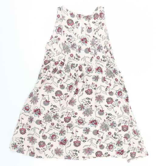 H&M Womens Ivory Floral A-Line Size 8
