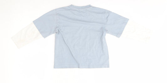 NEXT Boys Blue Basic T-Shirt Size 6 Years - union jack