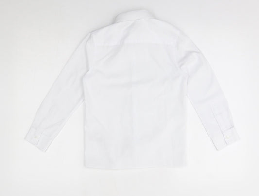 M&S Boys White Basic Button-Up Size 8-9 Years
