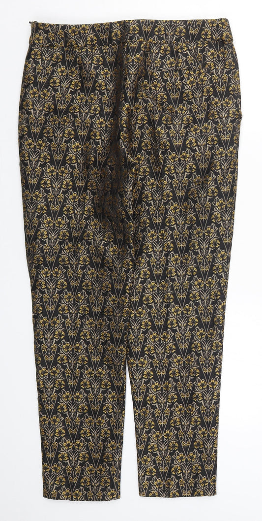 MNG Womens Yellow Fair Isle Trousers Size 8 L26 in