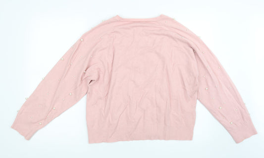 Sweet Girl Womens Pink Knit Pullover Jumper Size L