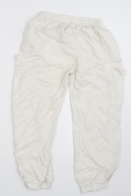 Preworn Womens White Cargo Trousers Size 24 in L23.5 in