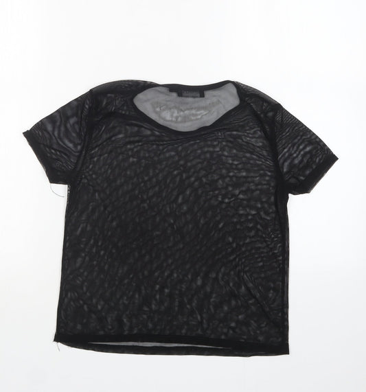 PRETTYLITTLETHING Womens Black Basic T-Shirt Size 8