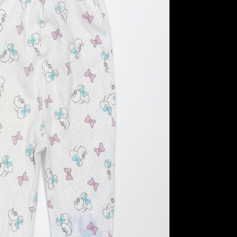 George Girls White Polka Dot Sweatpants Trousers Size 18 Months