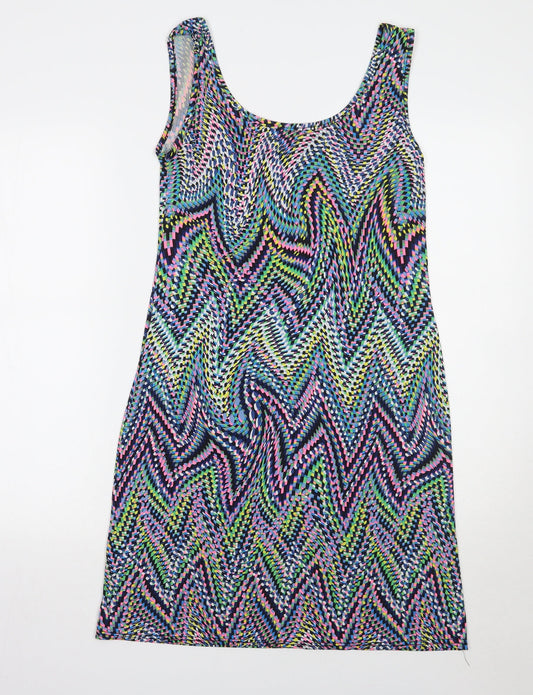 FAS Womens Multicoloured Geometric A-Line Size S