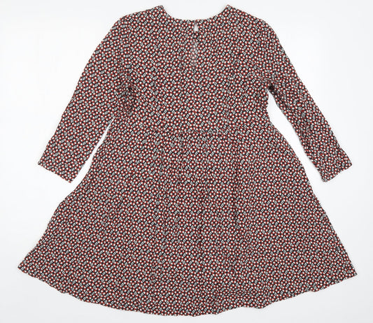 H&M Womens Blue Geometric A-Line Size 6