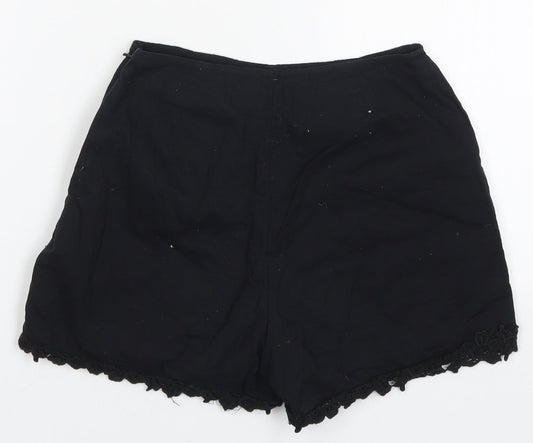 Miss Selfridge Womens Black Floral Hot Pants Shorts Size 4
