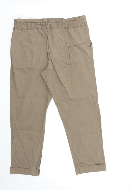 Preworn Womens Brown Chino Trousers Size 32 in L25 in