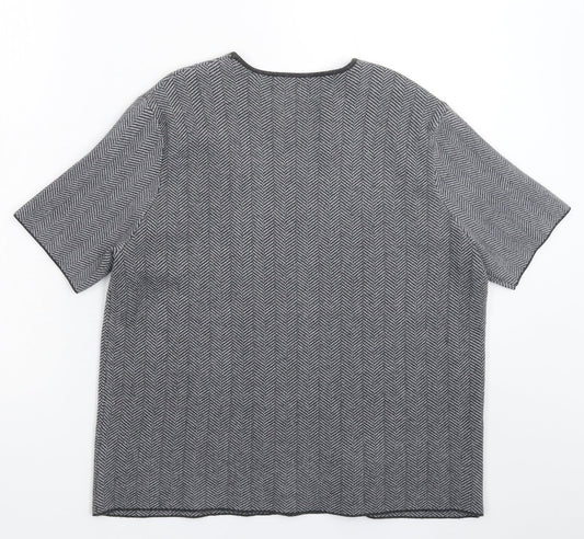 Zara Womens Grey Striped Pullover Jumper Size L