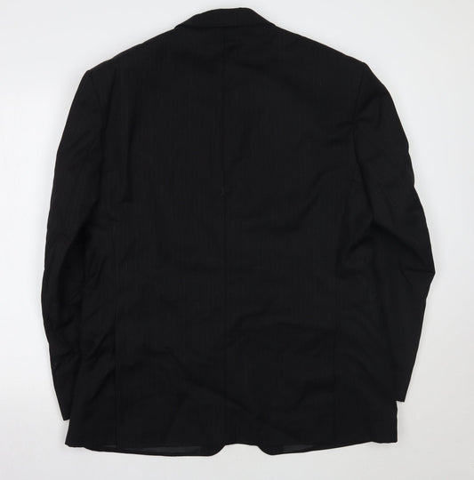 Marks and Spencer Mens Black Striped Jacket Suit Jacket Size 44