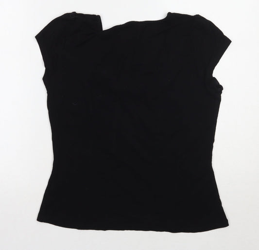 david emanuel Womens Black Basic T-Shirt Size 12