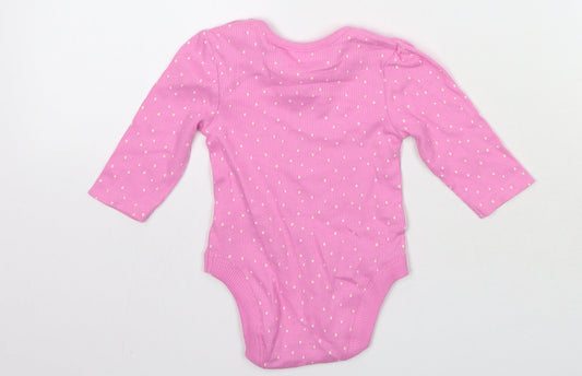 George Girls Pink Polka Dot Babygrow One-Piece Size 0-3 Months