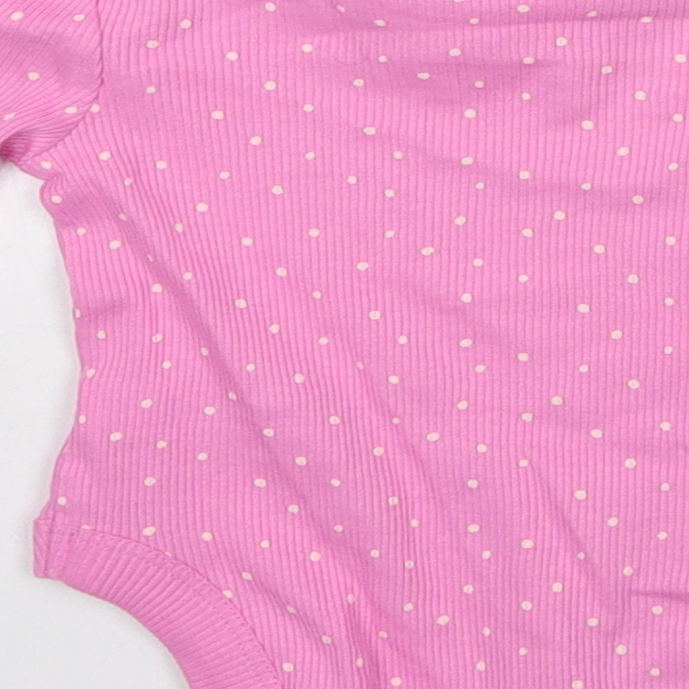 George Girls Pink Polka Dot Babygrow One-Piece Size 0-3 Months