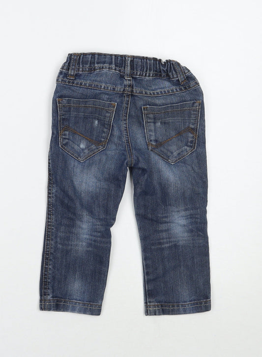 Marks and Spencer Boys Blue Straight Jeans Size 2 Years