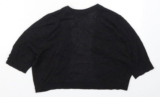M&Co Womens Black Knit Cardigan Jumper Size M