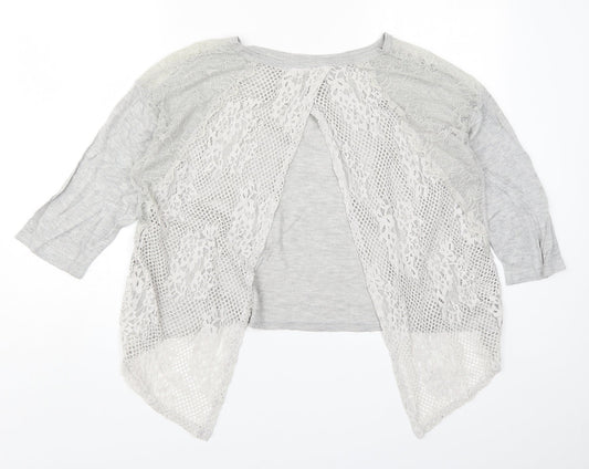 River Island Womens Grey Lace Basic T-Shirt Size 10