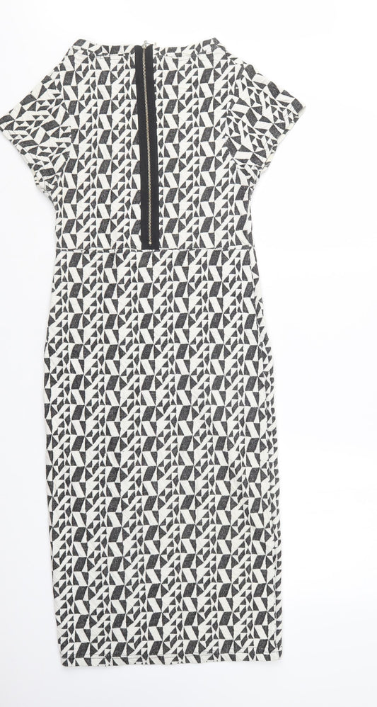 Portobello Punk Womens Black Geometric Pencil Dress Size 12