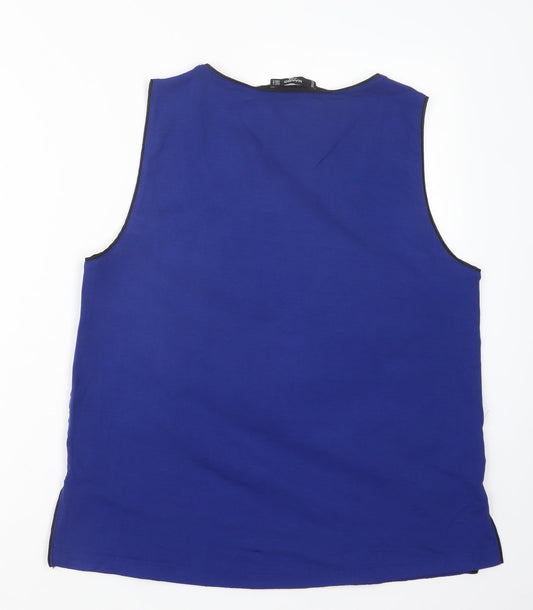 Mango Womens Blue Basic Blouse Size L