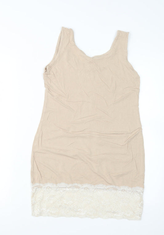 ZUPPE Womens Beige Basic T-Shirt Size 10