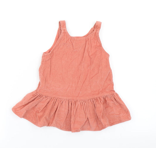 NEXT Girls Brown Pinafore/Dungaree Dress Size 6-9 Months