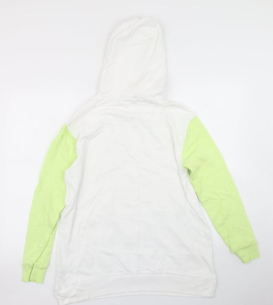 M&S Womens White Colourblock Pullover Hoodie Size 12