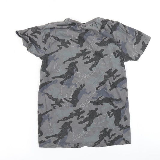 Pep & Co Boys Grey Camouflage Basic T-Shirt Size S - Fortnite