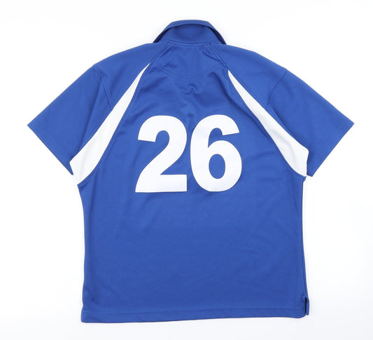 Deluxe Wicking Polo Womens Blue Basic Polo Size XL