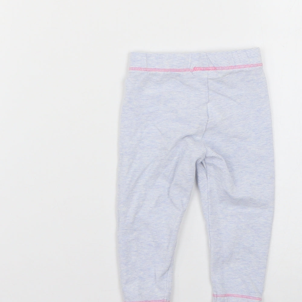 F&F Baby Blue Striped Cropped Leggings Size 6-9 Months