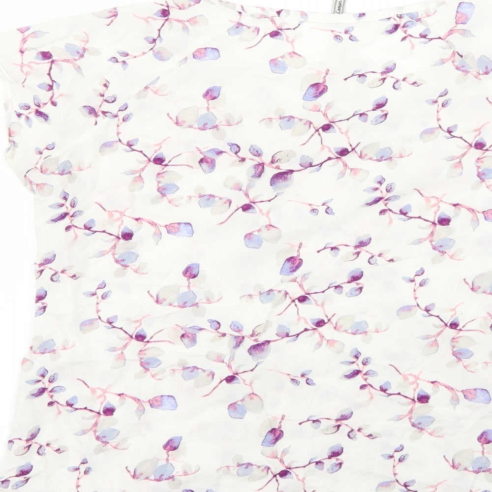 Lee Cooper Womens White Floral Basic Blouse Size M