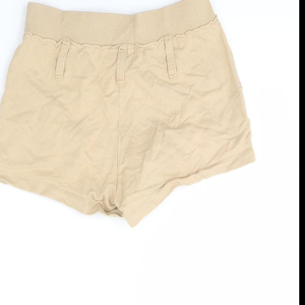 MNG Womens Beige Sweat Shorts Size S