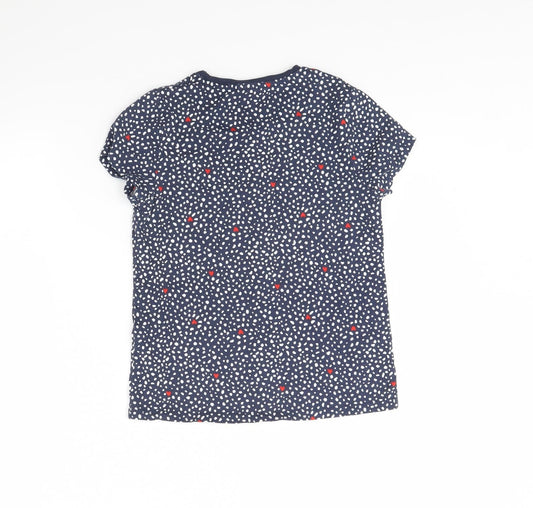 George Girls Blue Polka Dot Basic T-Shirt Size 10 Years