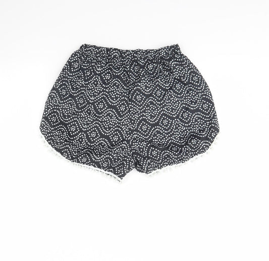 Preworn Womens Black Polka Dot Culotte Shorts Size XL