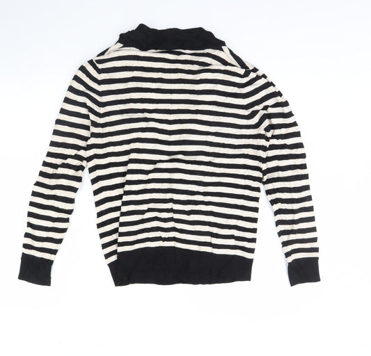 Wallis Womens Ivory Striped Pullover Jumper Size 14