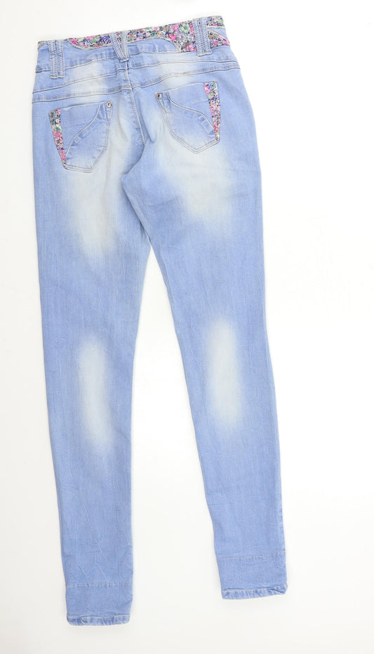 MISS LILI Womens Black Denim Skinny Jeans Size 25 in L30 in