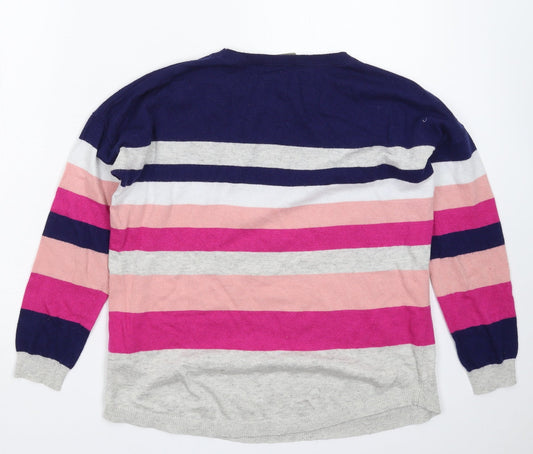 Oasis Womens Multicoloured Striped Knit Pullover Jumper Size M