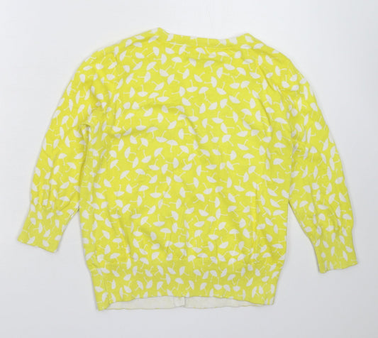 Red Herring Womens Yellow Knit Cardigan Jumper Size 10