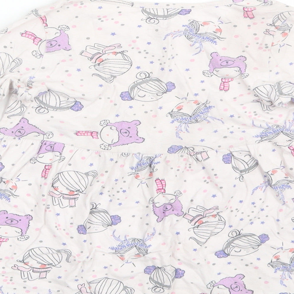 Gap Girls White Polka Dot T-Shirt Dress Size 5 Years