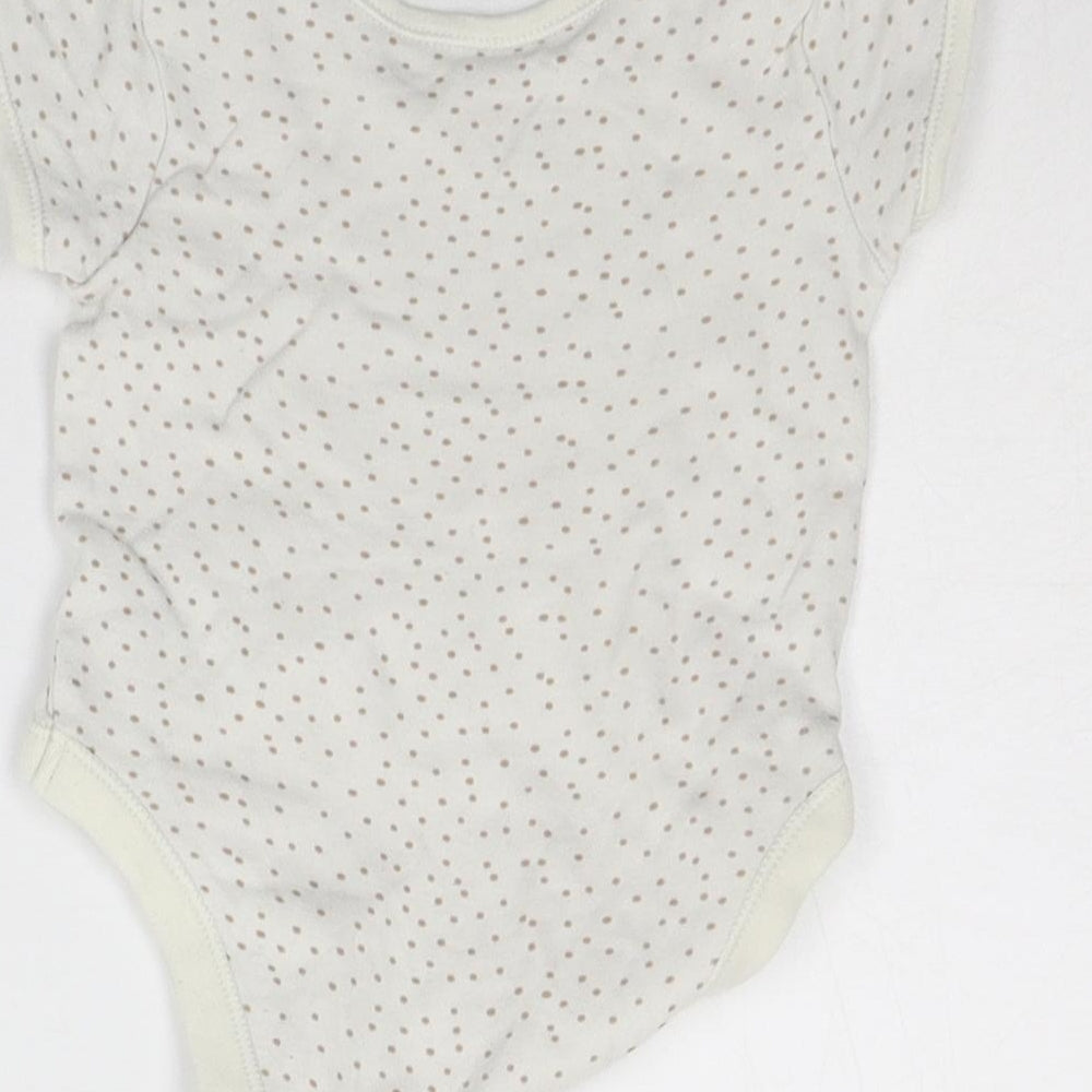 George Baby Beige Polka Dot Babygrow One-Piece Size 6-9 Months